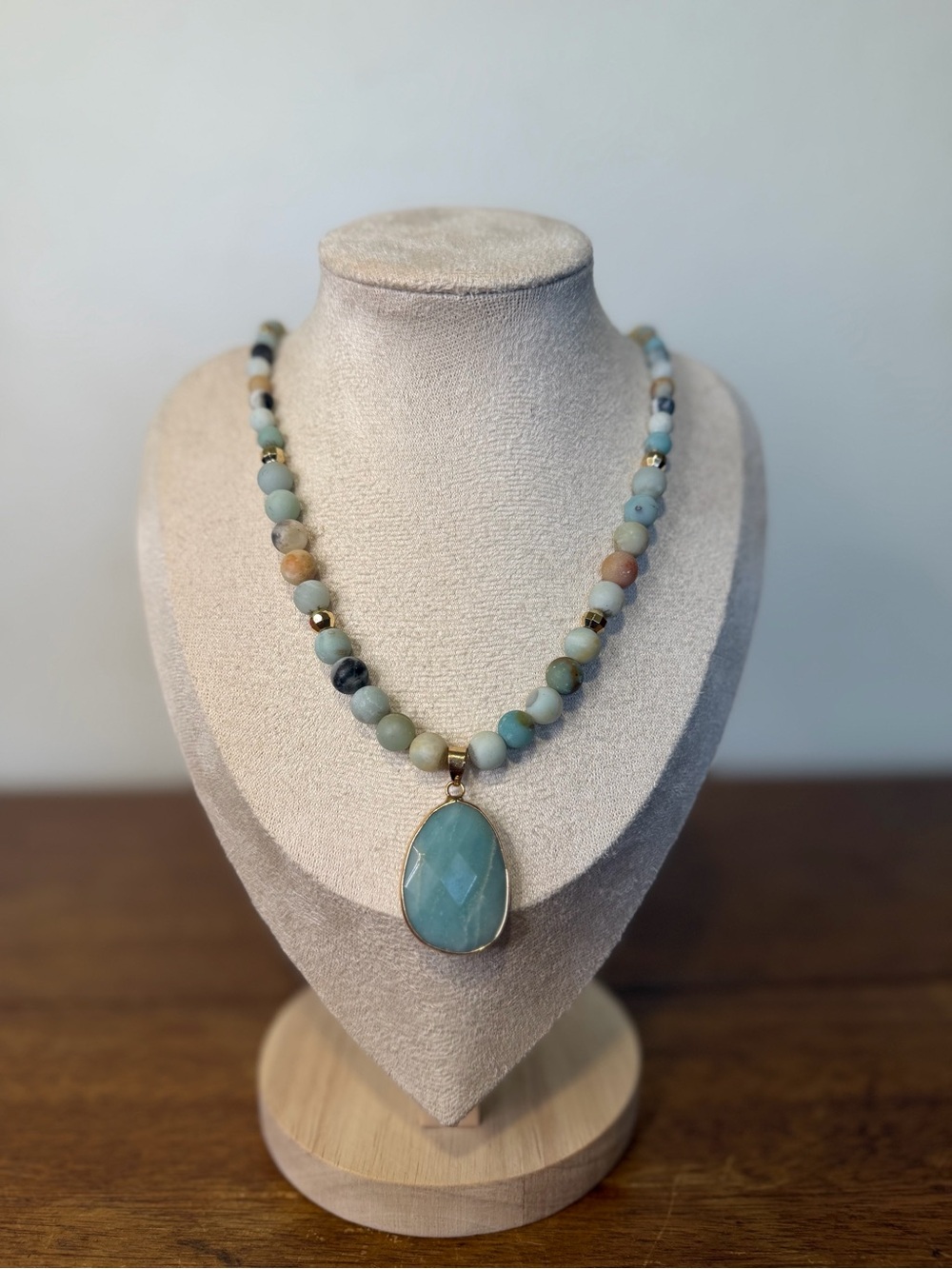 Handcrafted Ocean Muse Amazonite Beaded Necklace - Womens Jewelry